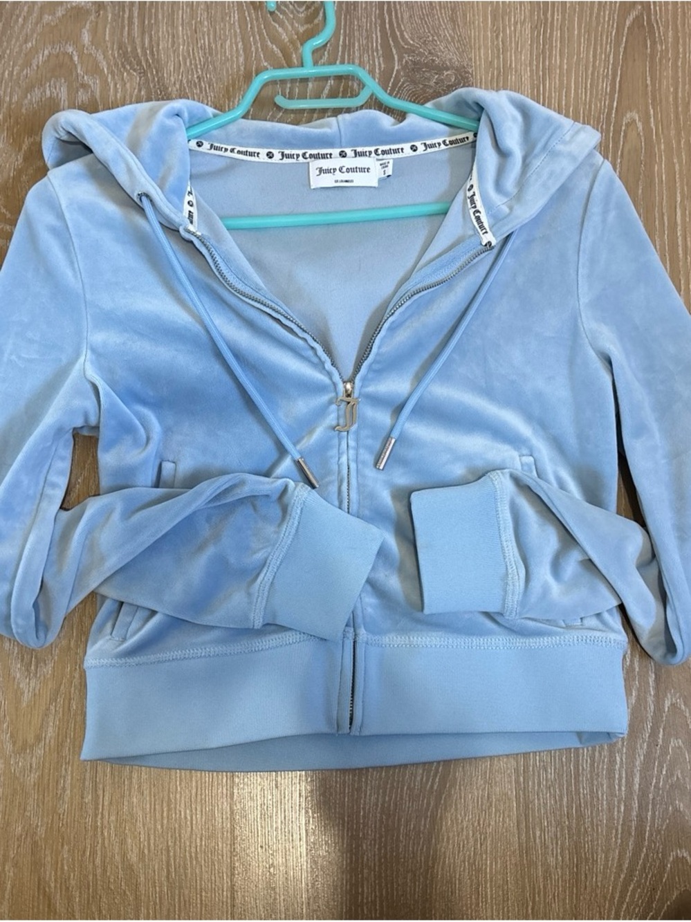 Big Bling Juicy Couture Light Blue Velour Tracksuit